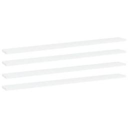 vidaXL Półki na książki, 4 szt., białe, 100x10x1,5 cm, płyta wiórowa