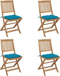  vidaXL Składane krzesła ogrodowe z poduszkami 4 szt. drewno akacjowe (3064690)