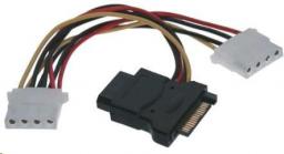  PremiumCord SATA 15-pin - Molex x3, 0.16m, Wielokolorowy (kfsa-9)
