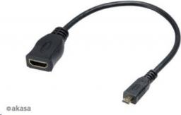 Adapter AV Akasa HDMI Micro - HDMI 0.2m czarny (AK-CBHD09-25BK)