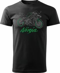  Topslang Koszulka motocyklowa z motocyklem na motor Kawasaki Ninja 650 męska czarna REGULAR M