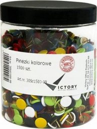 Victory Office Product PINEZKI VICTORY OFFICE MIX KOLORÓW 1500 SZT. SŁOIK DUŻY