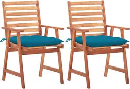  vidaXL Krzesła ogrodowe z poduszkami 2 szt. lite drewno akacjowe