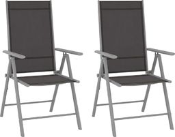  vidaXL Składane krzesła ogrodowe 2 szt. tkanina textilene czarne