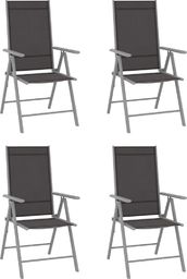 vidaXL Składane krzesła ogrodowe 4 szt. tkanina textilene czarne