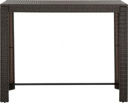  vidaXL Ogrodowy stolik barowy, brązowy, 140,5x60,5x110,5 cm, rattan PE (45876)