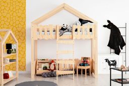  Elior Dziecięce drewniane łóżko piętrowe - Zorin 2X 80x140cm