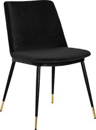  Elior Welurowe krzesło czarne tapicerowane - Gambo 3X