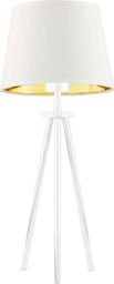 Lampa stołowa Lumes Lampka stołowa z abażurem na białym stelażu - EX919-Bergel - 5 kolorów Granatowy