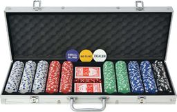  vidaXL Zestaw do gry w pokera 500 żetonów, aluminium