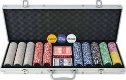  vidaXL Zestaw do gry w pokera 500 żetonów laserowych, aluminium