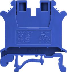  Degson Złączka szynowa przelotowa niebieska śrubowa 10mm2 1P VDE UL 5736