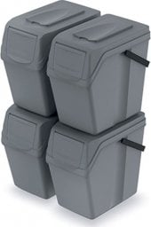 Kosz na śmieci Prosperplast Sortibox do segregacji 4 x 25L szary (ISWB25S4-405U)