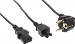 Kabel zasilający InLine Adapter "Y" Schuko - IEC C5/IEC C13 2m (16653D)
