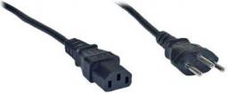 Kabel zasilający InLine 3pin-IEC C13 1.8m czarny (16652C)