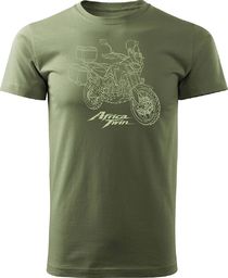  Topslang Koszulka motocyklowa z motocyklem na motor Honda Africa Twin męska khaki REGULAR S