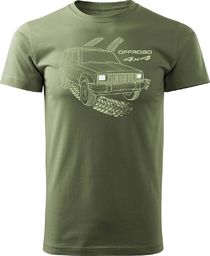  Topslang Koszulka z samochodem Jeep Grand Cherokee męska khaki REGULAR XXL
