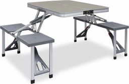  vidaXL Składany stolik turystyczny z 4 siedziskami stal aluminium