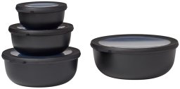 Mepal Zestaw 4 misek Cirqula okrągła 350 750 1250 2250 Nordic Black 106232041100