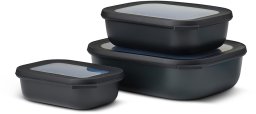 Mepal Zestaw 3 misek Cirqula prostokątna 500 1000 2000 Black 106270041100
