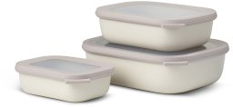 Mepal Zestaw 3 misek Cirqula prostokątna 500 1000 2000 White 106270032500