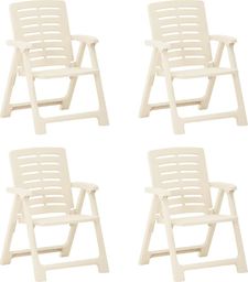  vidaXL Krzesła ogrodowe, 4 szt., plastikowe, białe