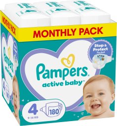 Pampers Pieluchy Active Baby 4, 9-14 kg, 180 szt.