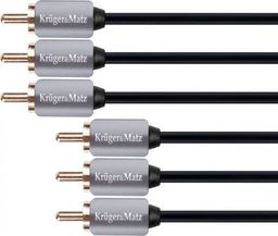 Kabel Kruger&Matz RCA (Cinch) x3 - RCA (Cinch) x3 1.8m szary (KM0307)