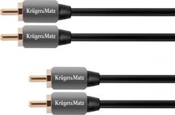 Kabel Kruger&Matz RCA (Cinch) x2 - RCA (Cinch) x2 1.8m szary (KM0305)