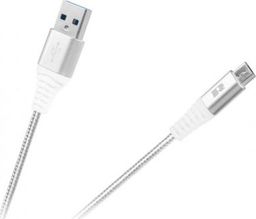 Kabel USB Rebel USB-A - microUSB 0.5 m Biały (RB-6000-050-W)