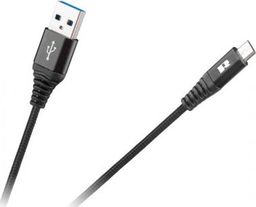 Kabel USB Rebel USB-A - microUSB 1 m Czarny (RB-6000-100-B)