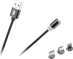 Kabel USB Rebel USB-A - USB-C 1 m Czarny (RB-6004-100-B)