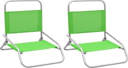  vidaXL Składane krzesła plażowe 2 szt. jasno-zielone obite tkaniną