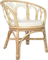  vidaXL Krzesło stołowe z poduszką, naturalny rattan i len
