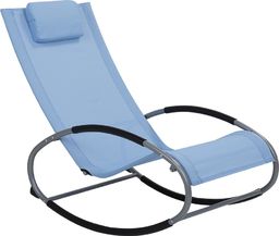  Beliani Krzesło ogrodowe bujane niebieskie CAMPO