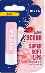  Nivea Caring Scrub Super Soft Lips pielęgnujący peeling do ust w sztyfcie Dzika Róża 4,8g