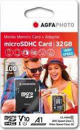 Karta AgfaPhoto MicroSDHC 32 GB Class 10 UHS-I/U1 A1 V10 (SB6031)