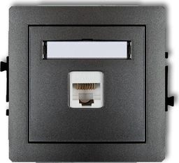Karlik DECO Gniazda komputerowe pojedyncze 1xRJ45, kat. 6, ekranowane, 8-stykowy grafitowy 11DGK-5