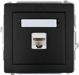 Karlik DECO Gniazda komputerowe pojedyncze 1xRJ45, kat. 5e, ekranowane, 8-stykowy czarny mat 12DGK-1e