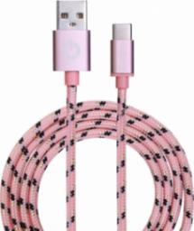 Kabel USB Garbot USB-A - USB-C 1 m Różowy (JAB-6824156)