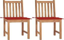  vidaXL Krzesła ogrodowe z poduszkami, 2 szt., lite drewno tekowe (3062922)