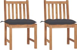  vidaXL Krzesła ogrodowe z poduszkami, 2 szt., lite drewno tekowe (3062931)