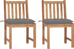  vidaXL Krzesła ogrodowe z poduszkami, 2 szt., lite drewno tekowe (3062932)