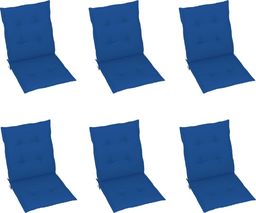  vidaXL Poduszki na krzesła ogrodowe, 6 szt., kobaltowe, 100x50x4 cm (314145)