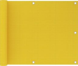  vidaXL Parawan balkonowy, żółty, 75x600 cm, HDPE