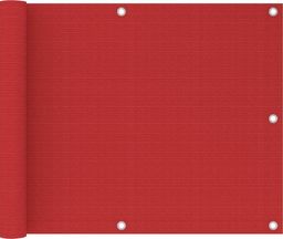  vidaXL Parawan balkonowy, czerwony, 75x500 cm, HDPE