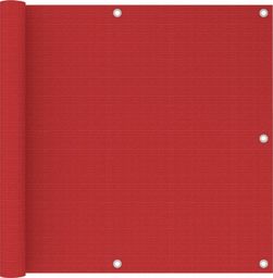  vidaXL Parawan balkonowy, czerwony, 90x500 cm, HDPE