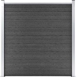  vidaXL Panel ogrodzeniowy, WPC, 180x186 cm, czarny