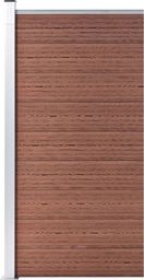 vidaXL Panel ogrodzeniowy z WPC, 95x186 cm, brązowy