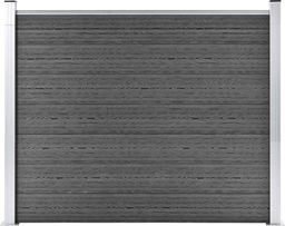  vidaXL Panel ogrodzeniowy z WPC, 180x146 cm, czarny
